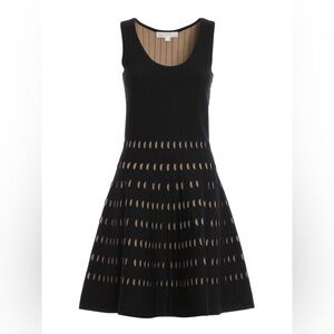 Michael Kors Black and Tan Midi Dress